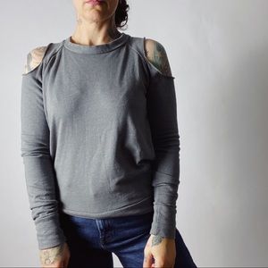 STATESIDE Cold Shoulder Sweatshirt Grey XS